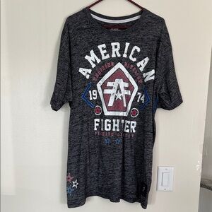 American Fighter Charcoal Tee with Red and Blue Accents